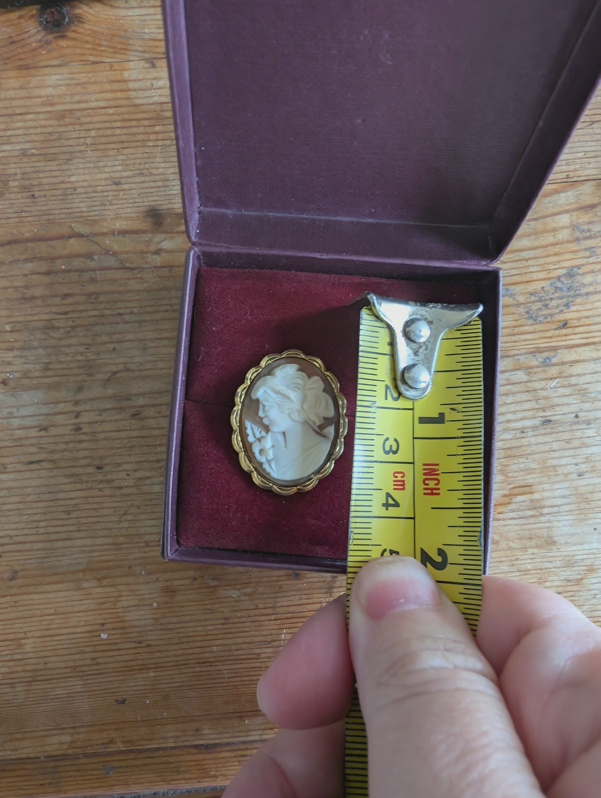 Vintage Hand Carved Shell Cameo Rolled Gold A&D Stamped Left Facing Germany