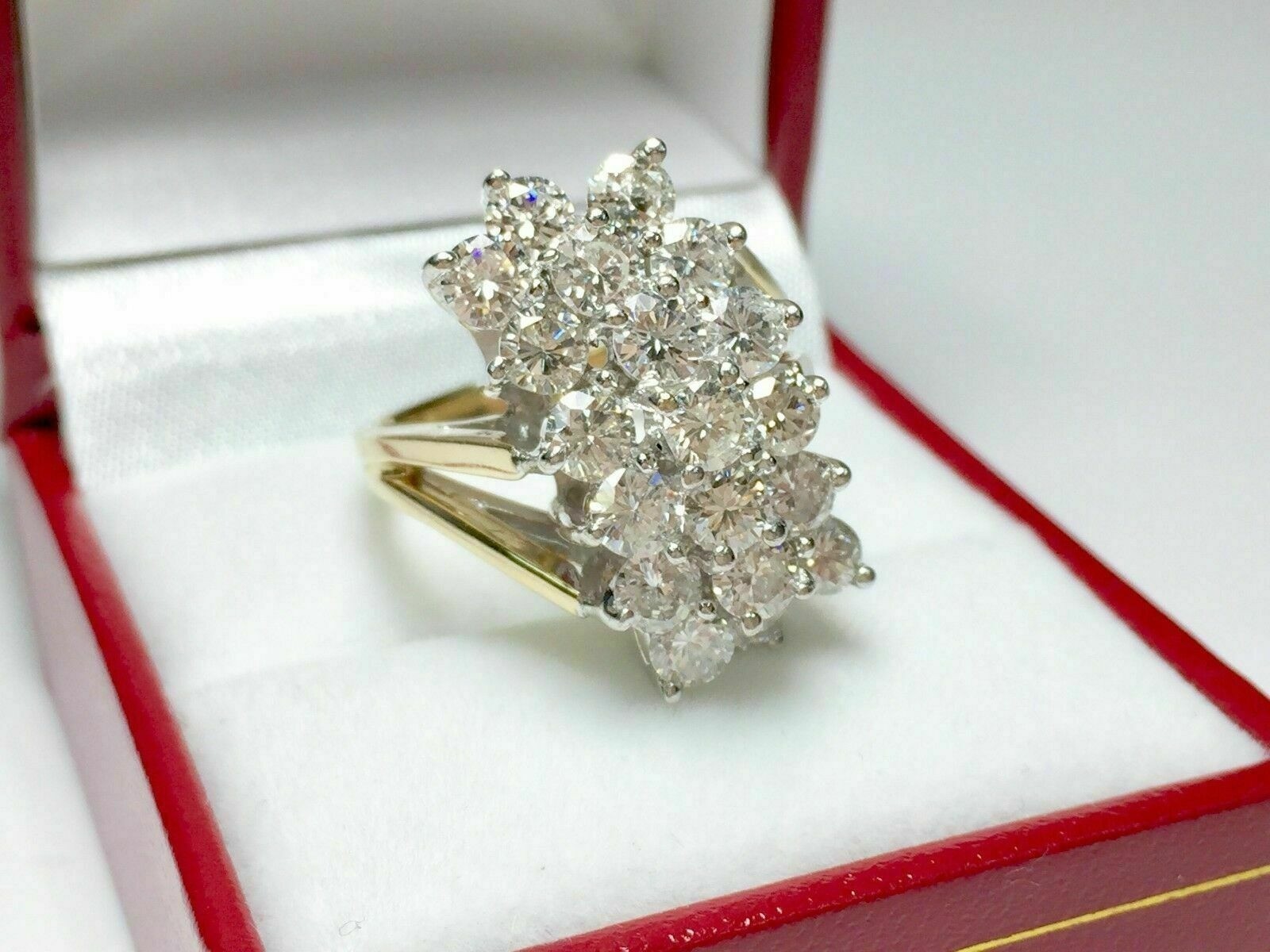 Art Deco 3.60 Ct White Diamond Vintage Engagement Ring 14K Yellow Gold Finish