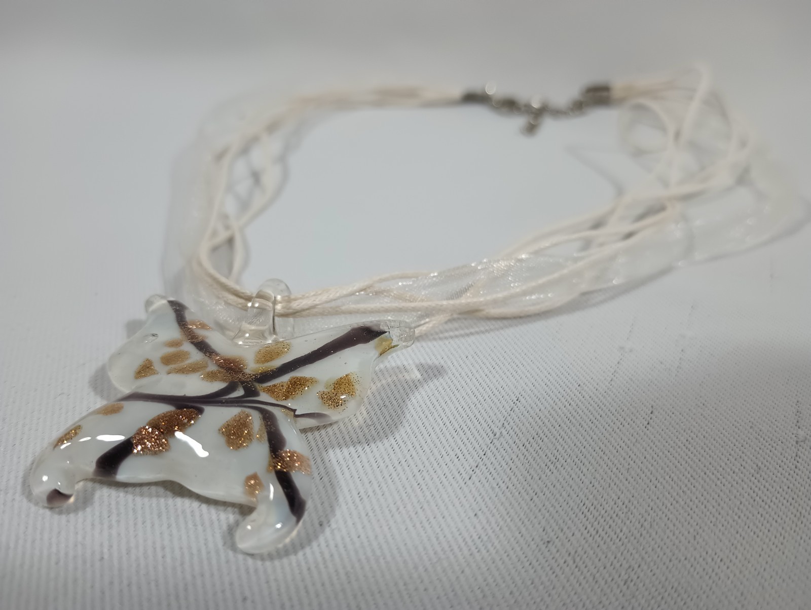 Butterfly Glass Brilliant Pendant Choker Necklace White Clear FAST Shipping