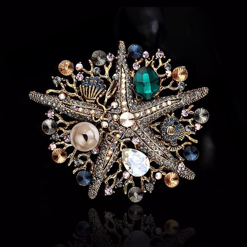 Vintage Crystal Flower Brooch Jewelry Zircon Brooches for Women Accessories