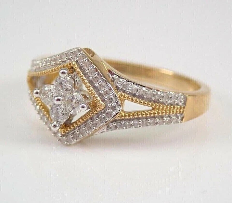 2Ct VVS1 Round Cut Lab-Created Diamond Wedding Anniversary 14K Gold Finish Ring