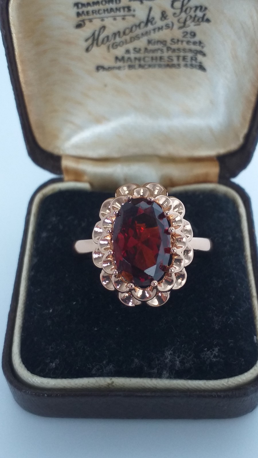Vintage 1990-s 14 Ct Rolled Gold Ruby Ring Size UK R US 8 1/2 -HALLMARKED 585