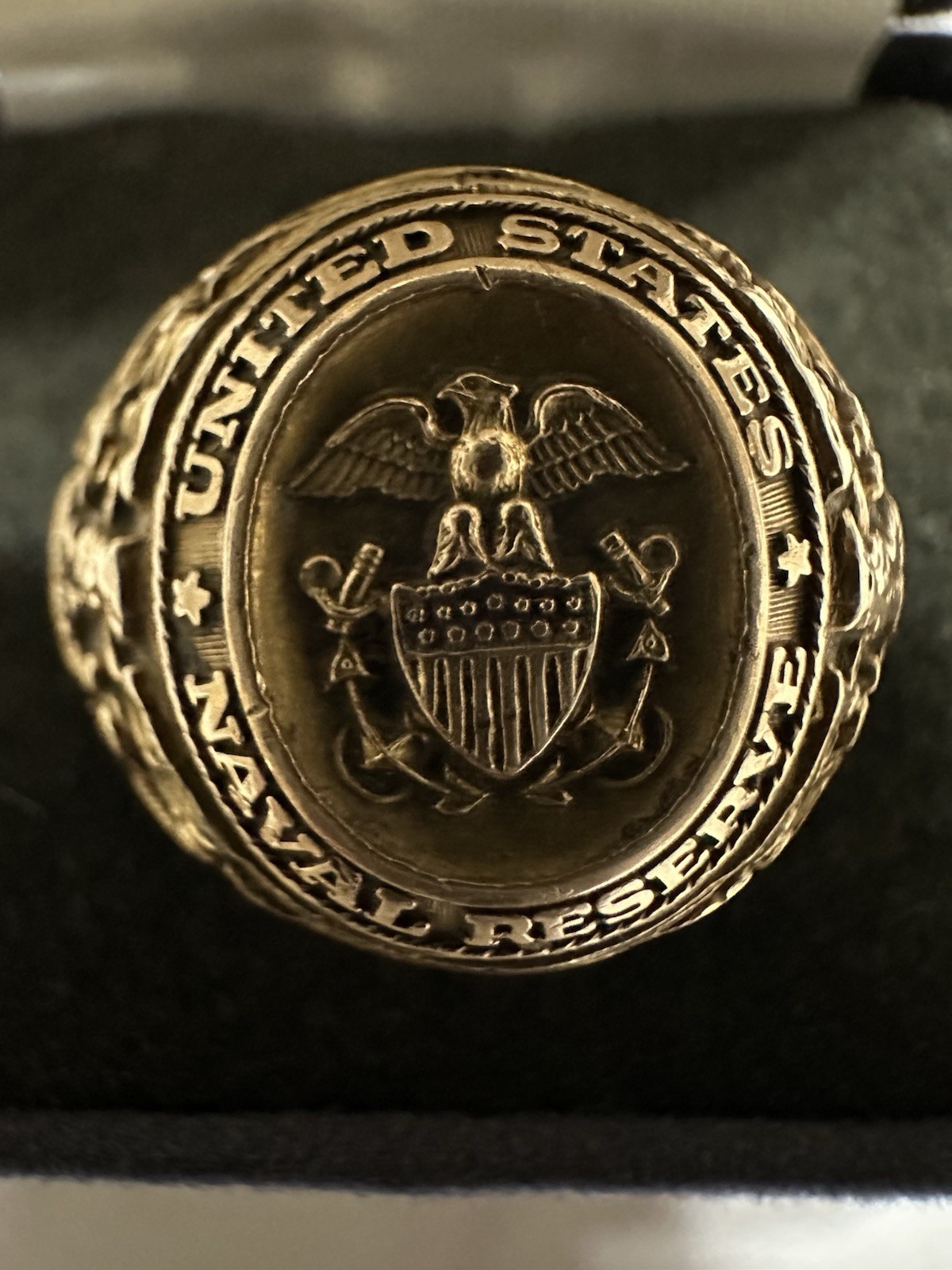 United States Naval Reserve 10K Yellow Gold Men’s Ring Size.9.75 Or 10 ￼￼￼