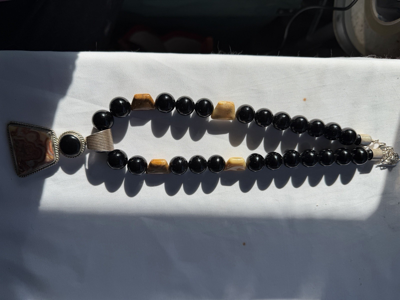 Lot Of 5 Vintage Various Brown Beaded Necklaces