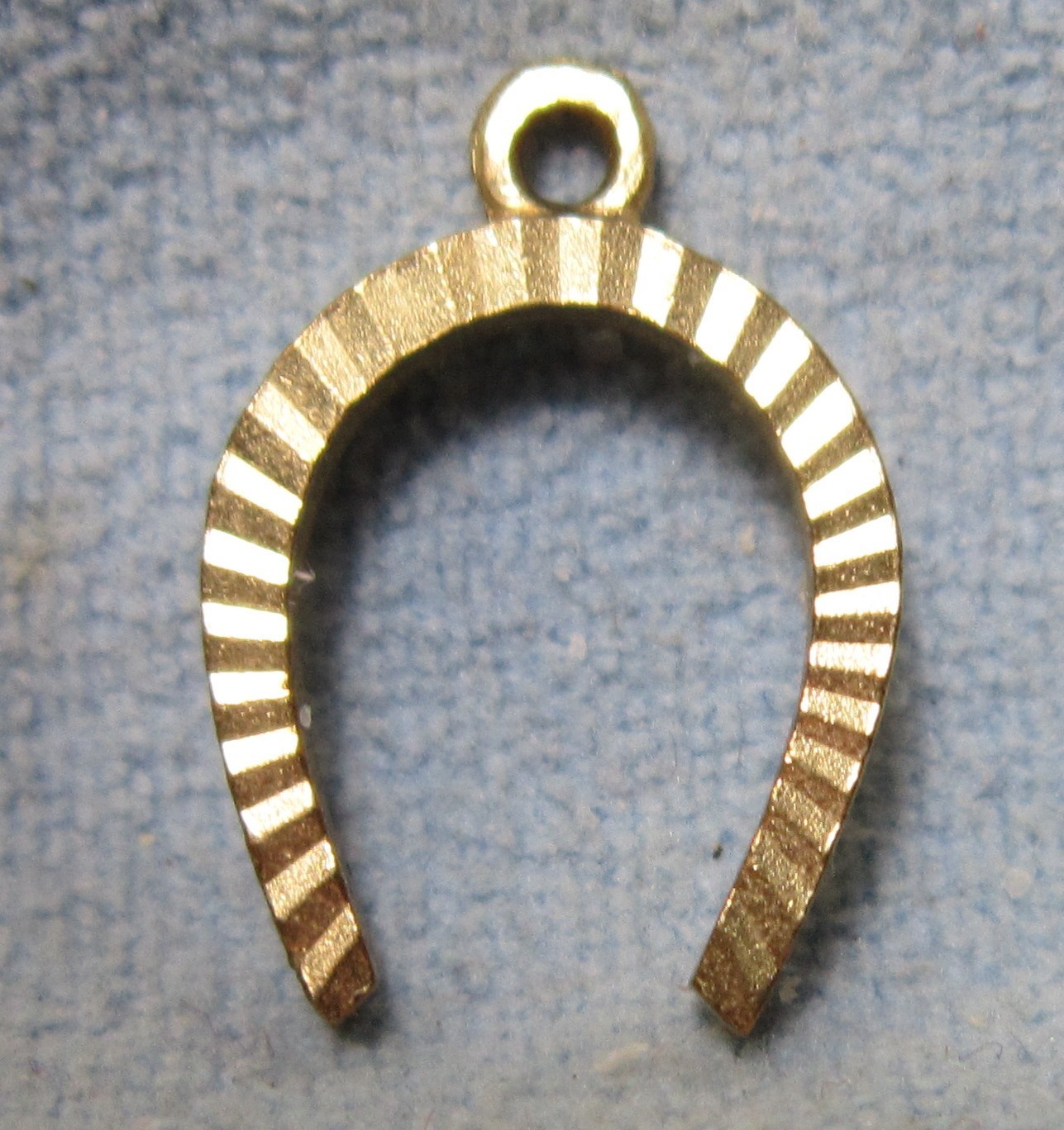 Vintage HORSESHOE LUCKY CHARM or PENDANT 10k Yellow Gold