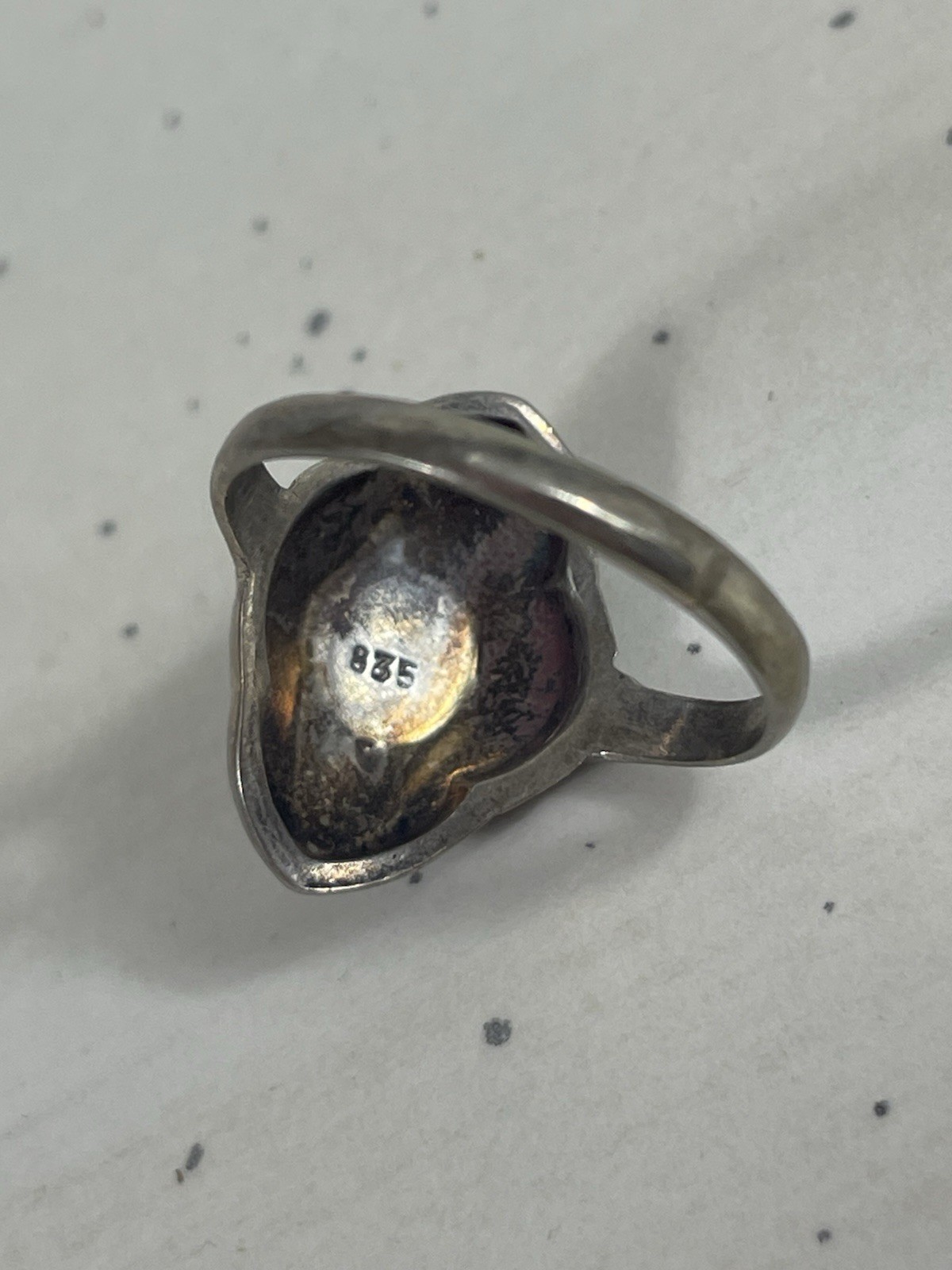 Vintage Or Antique Silver Ring With Unknown Stone 835 Silver Size 8