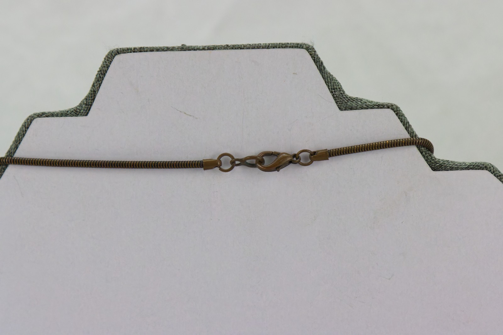 Copper Necklace, Copper Tone Glass Inset, 35gr