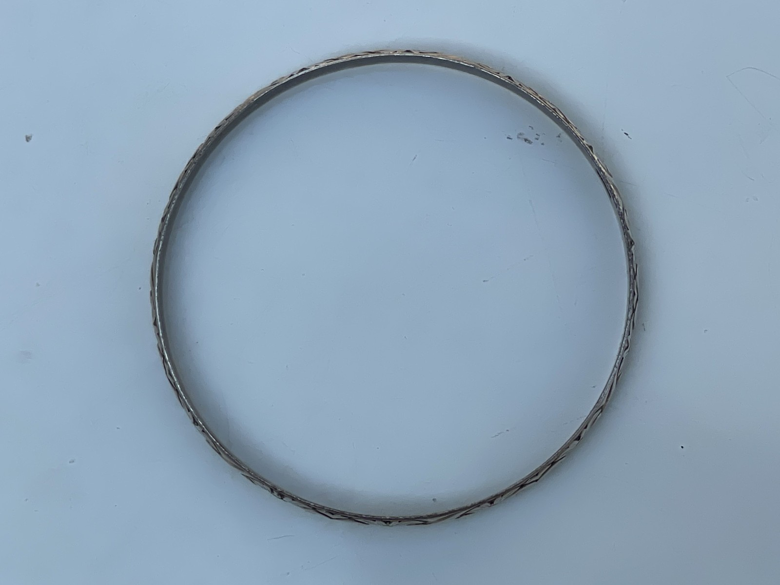 Vintage Danecraft Sterling Silver Flower Floral Swirl Bangle Bracelet 13 g 7.75″