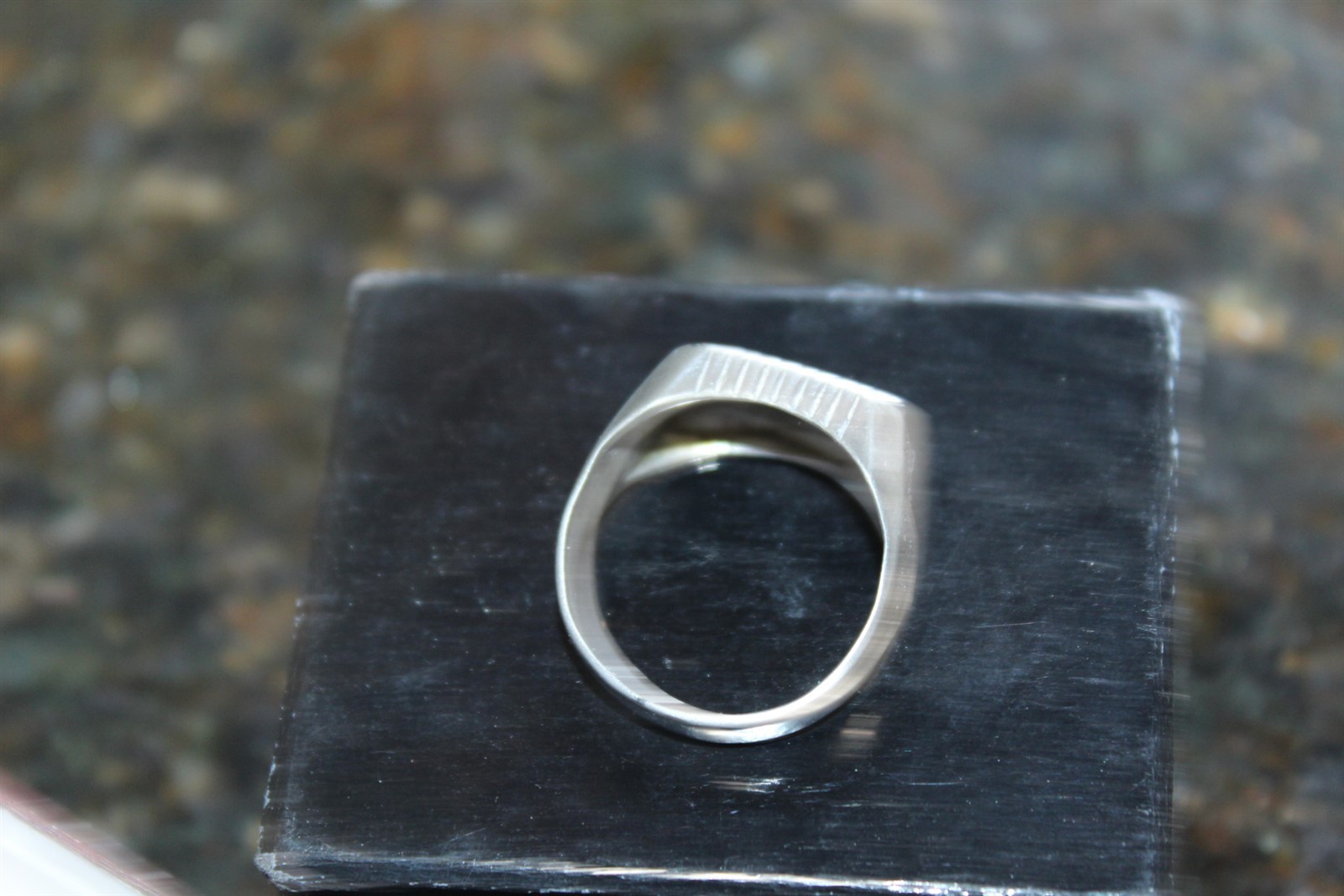 Vintage Stainless Steel Ring Engraved EC Size 9-3/4 Marked STER 925 SETA