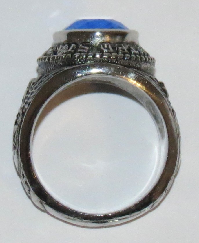 Vintage United States Air Force Kinney Sterling Blue Stone Class Ring, Size 7