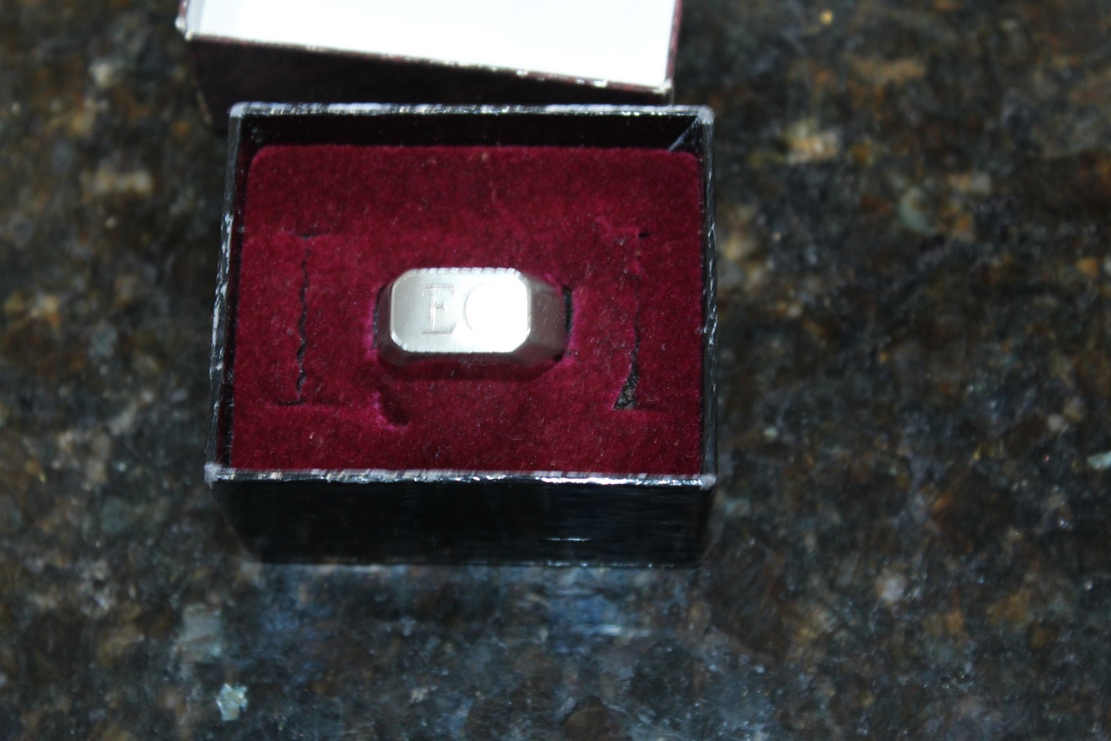 Vintage Stainless Steel Ring Engraved EC Size 9-3/4 Marked STER 925 SETA