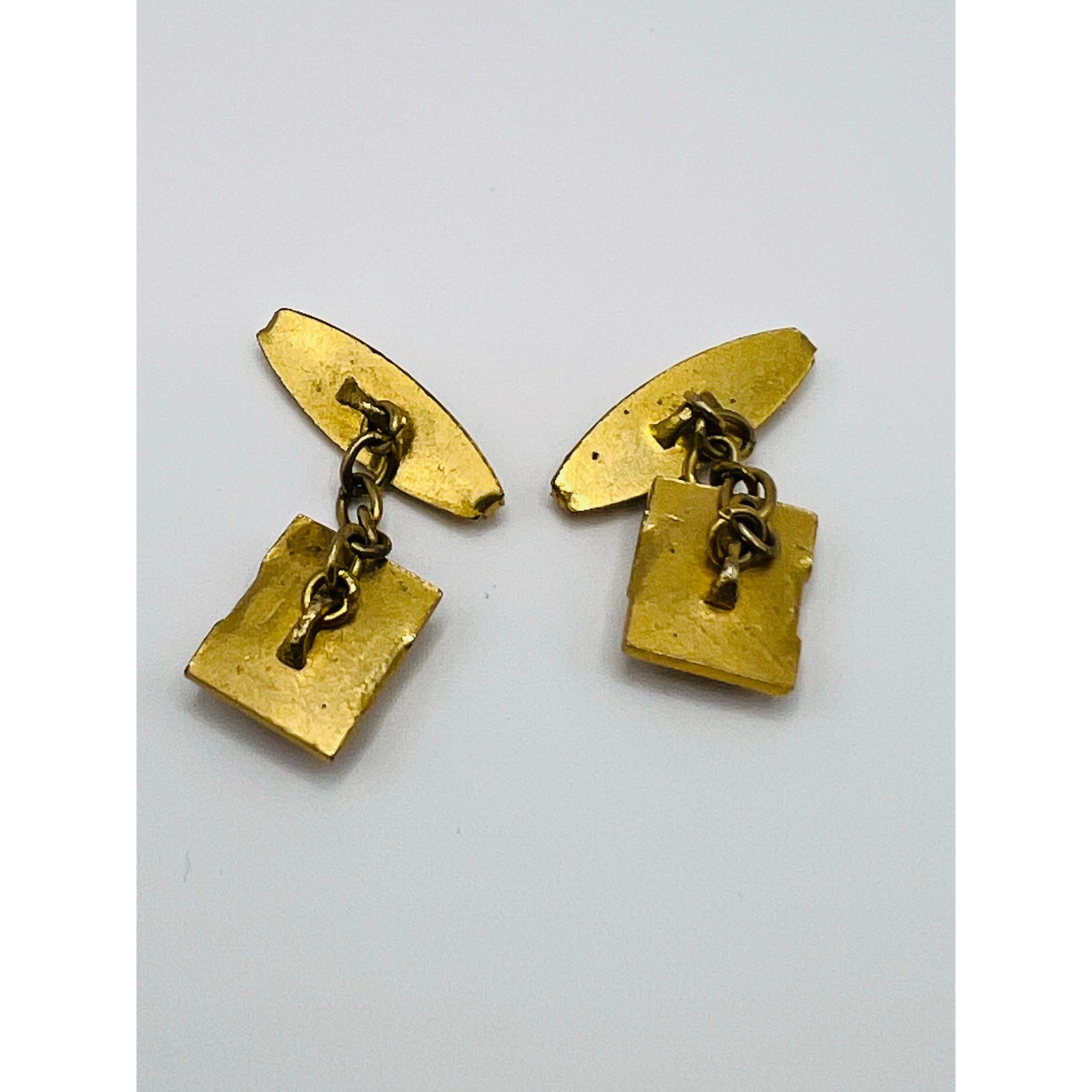 Vintage Mother of Pearl Cufflinks | Gold Tone Art Deco Men’s Cuff Links