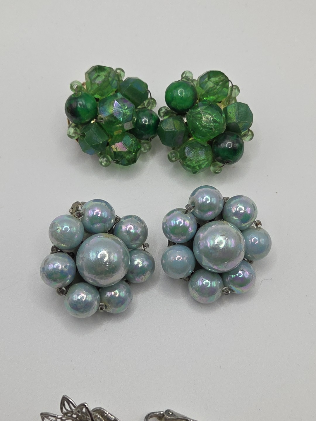 Vintage Lot Of 15 Pairs Of Clip On Earrings Kramer, Japan, Hong Kong, Germany