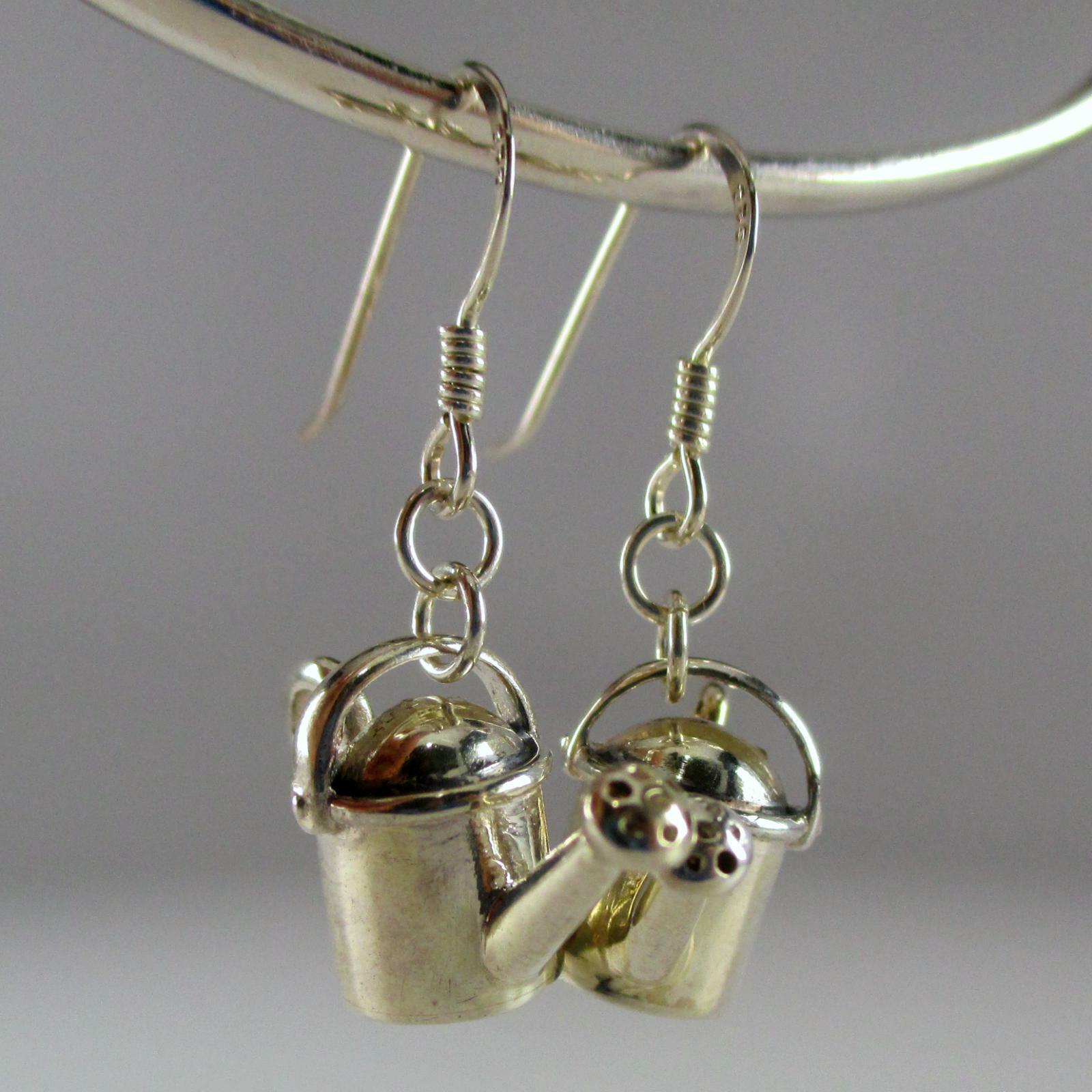 Sterling Silver Watering Can Earrings Dangle Drop Gardener Gift Vintage New BCS