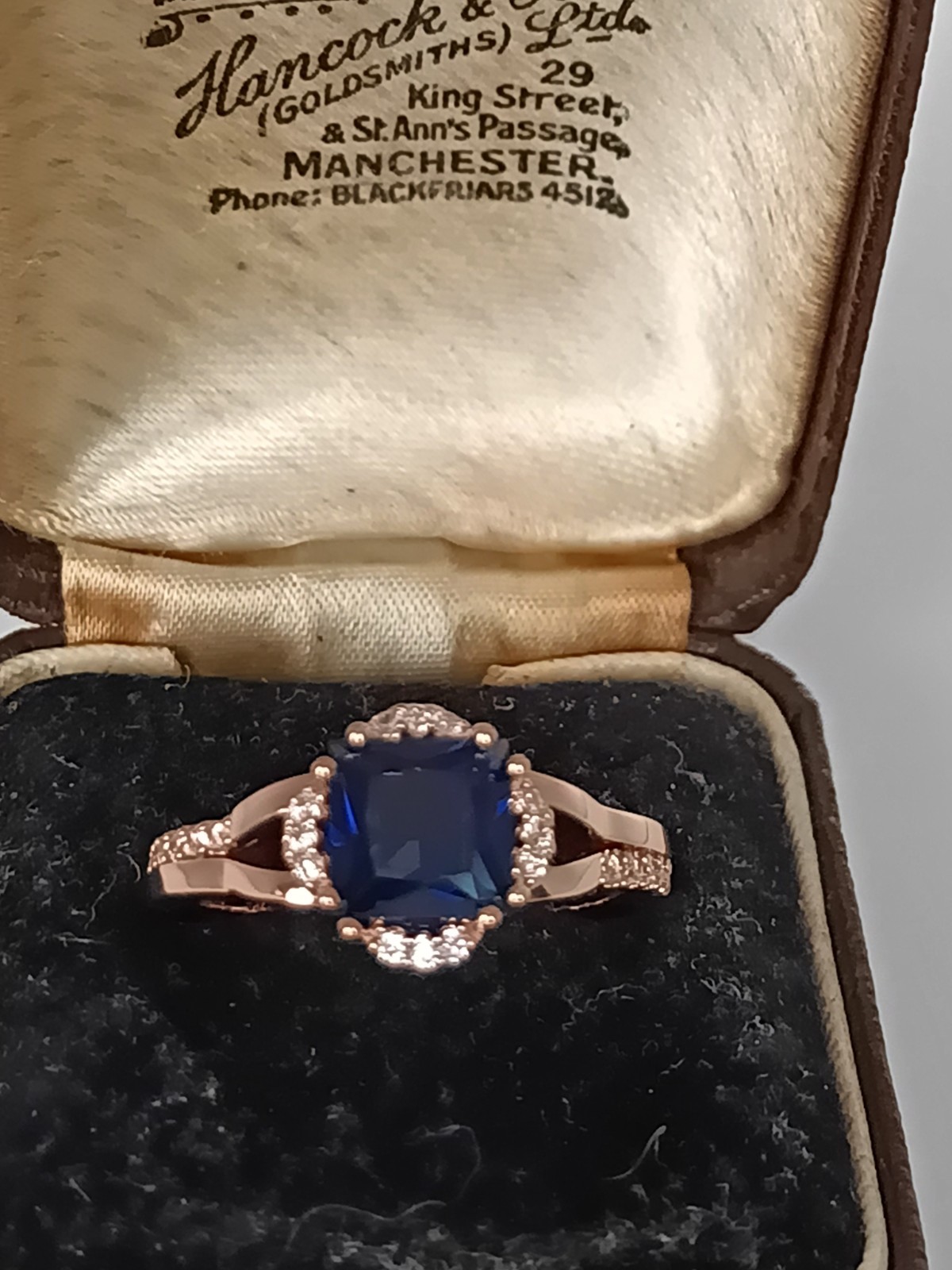 Vintage 1990-s 14 Ct Rolled Gold Sapphire Ring Size UK N US 6 3/4 – Hallmarked!