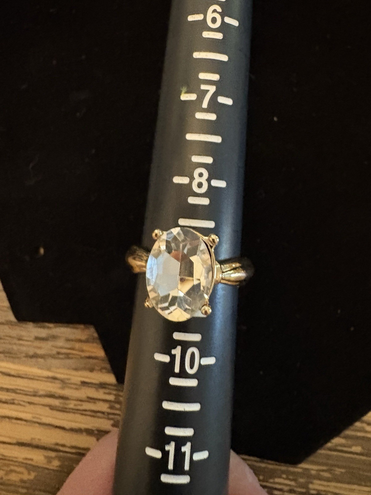 Beautiful Assorted Cut Glass Gold Tone Ring Set Of 10 Lot See Photos For Sizes