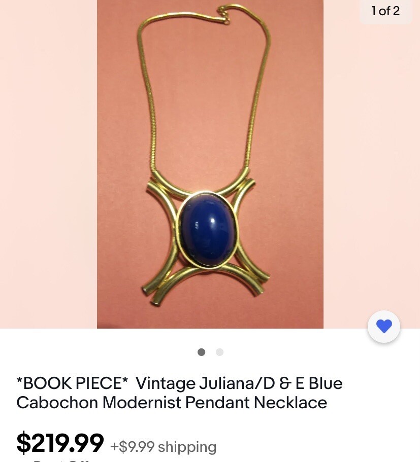 Vintage JULIANA D&E 1960’s Modernist Pendant Necklace Book Piece