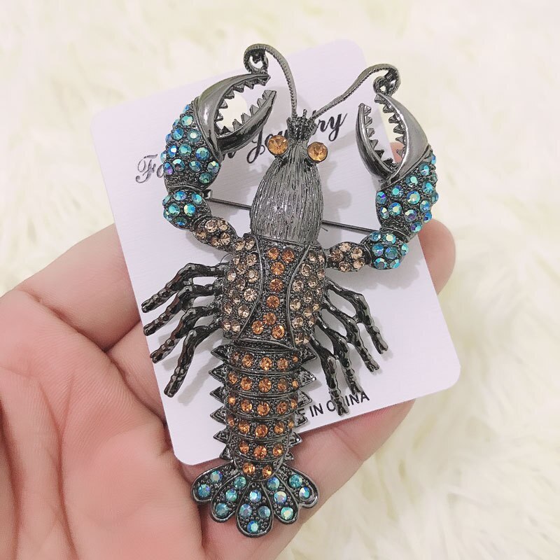 Lobster Brooches Vintage Style Pins Male Suit Coat Corsage Accessories Jewelry