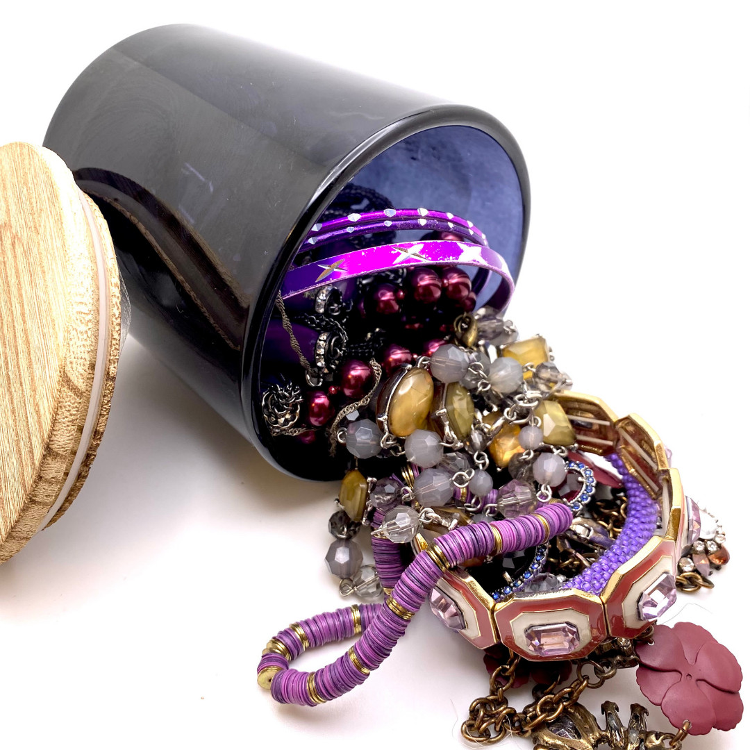 Mystery Vintage Modern Purple Theme Fashion Costume Mixed Jewelry Jar 1lb